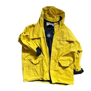 Kettle Creek Clothing Co Vibrant Yellow Waterproof Raincoat unisex large EUC